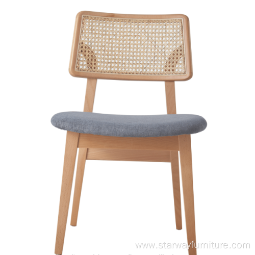 Modern Living room Solid Wooden Rattan Dining Chair